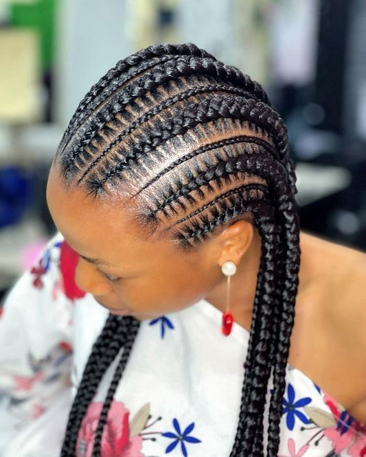(C1) 8 STITCH WITH LITTLE BRAIDS $150,  WITHOUT STITCH IS $100. WITH HAIR INCLUDED.