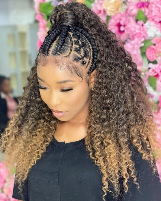 (Cb) CONROWS DESIGN WITH CROCHET.  HAIR-INCLUDED