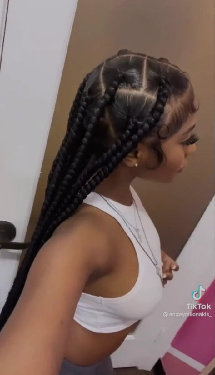 (1) >KNOWLESS BOX BRAIDS, SCROLL TO SEE DIFFERENT SIZES.